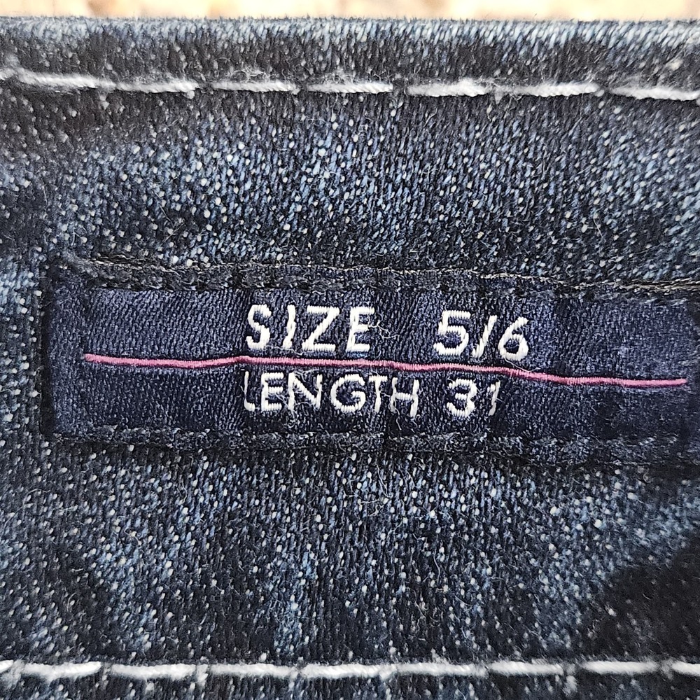 Vigoss The Chelsea Slim Boot Jeans Women's Size 5/6 Dark Blue Embroidered Denim - Picture 6 of 11